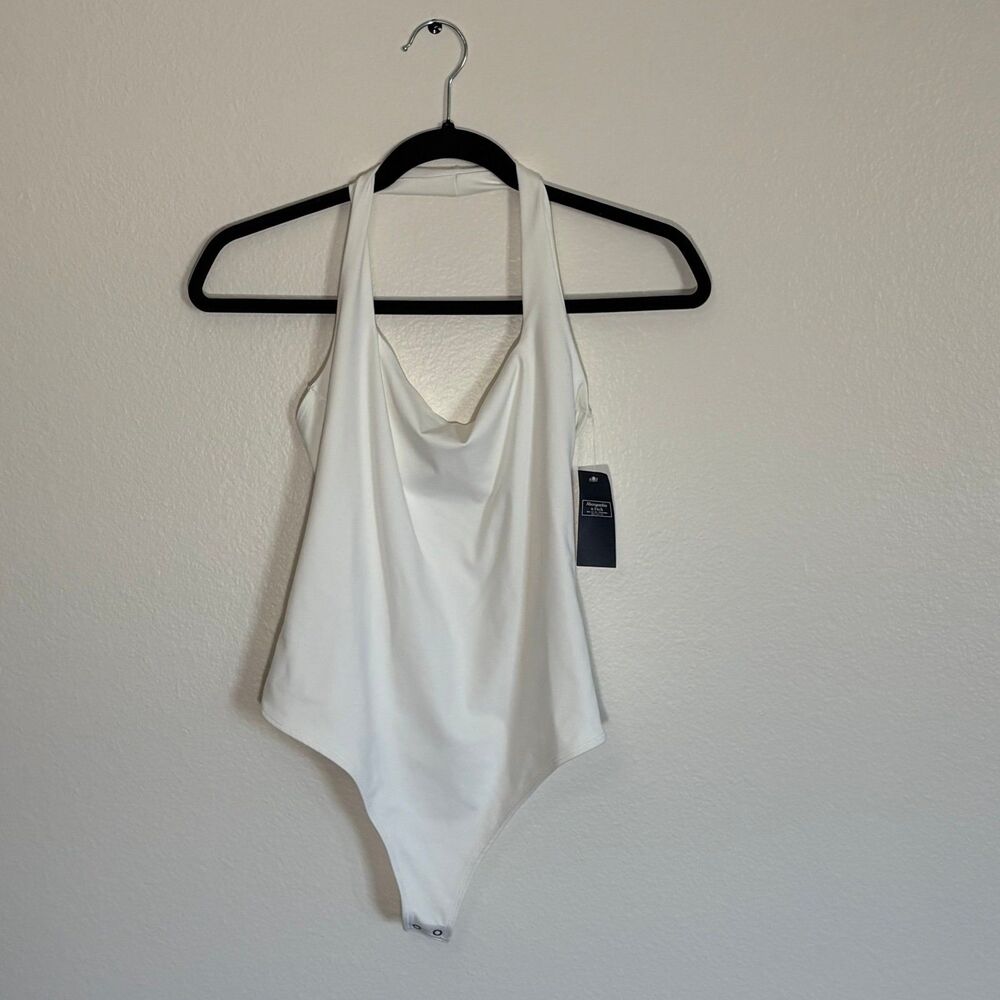 NWT - Abercrombie & Fitch Soft A&F Collection Halter Bodysuit White Sz S